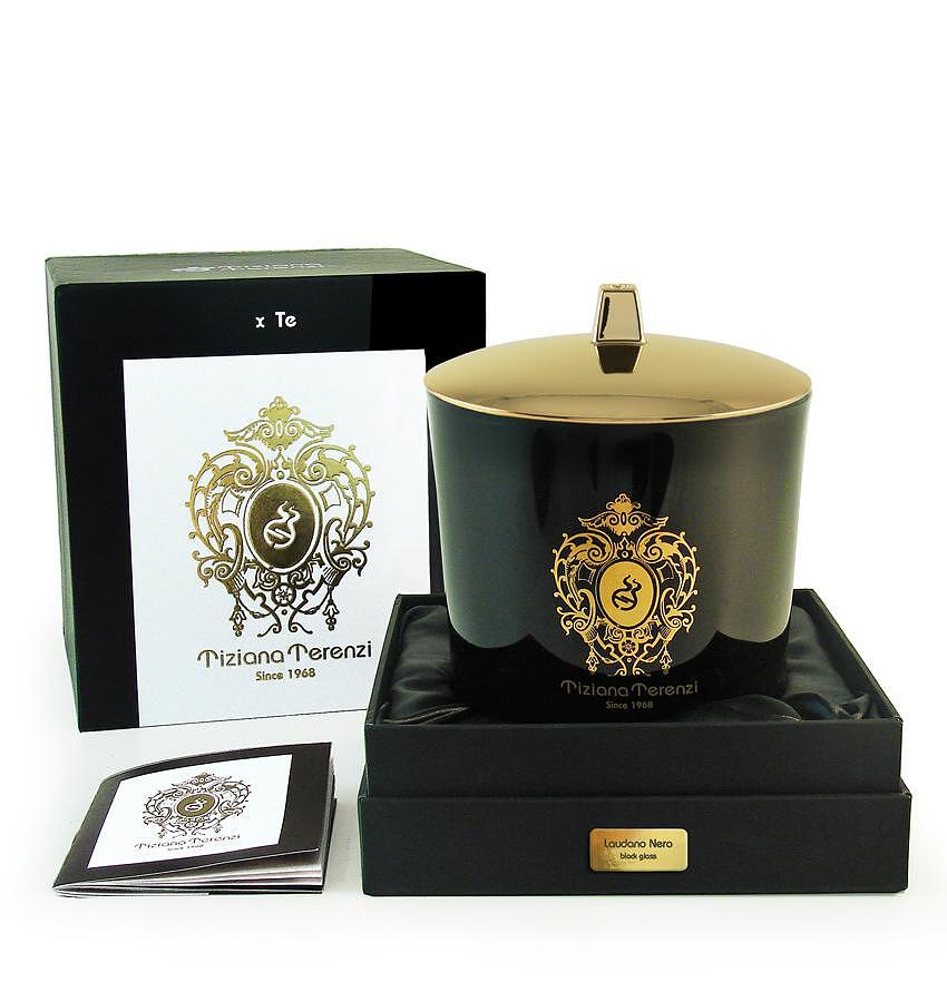 Lumanari parfumate Tiziana Terenzi Laudano Nero Black Glass Candle 500Ml Tiziana Terenzi Laudano Nero Black Glass Candle 500Ml